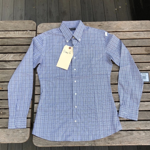 Michael Andrews Bespoke Navy Glen Check shirt - Picture 2 of 4